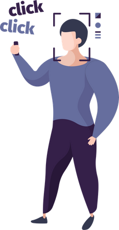 Male Making Selfie  Illustration