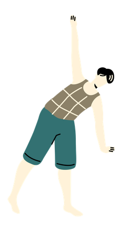 Male manager doing Office Exercise  イラスト