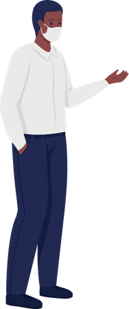 Male manager in face mask Illustration