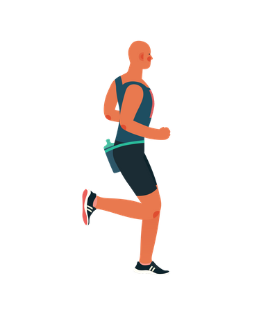Male marathon runner Illustration