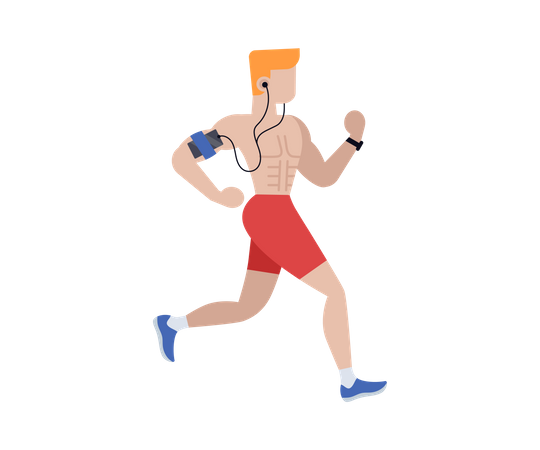 Male marathon runner  Illustration