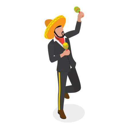 Male Mariachi  Illustration