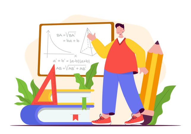 Male math teacher Illustration