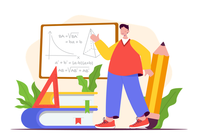 Male math teacher  Illustration