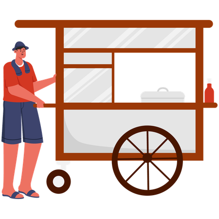 Male Meatball Seller  Illustration