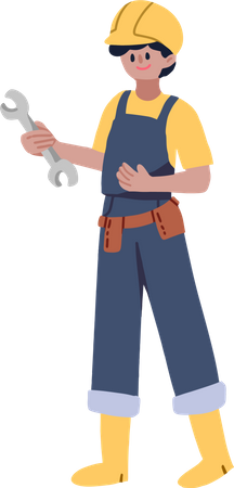 Male Mechanic with tools  Illustration