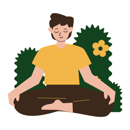 Male Meditation Practice  イラスト