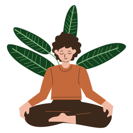 Male Meditation Practice  Illustration