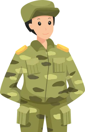 Army Character Design Illustration Illustration