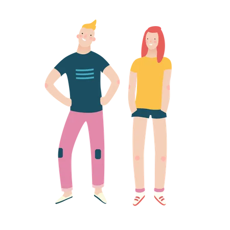 Male model and female model  Illustration