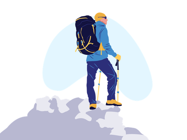 Male mountain hiker  Illustration