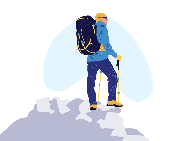 Male mountain hiker  Illustration