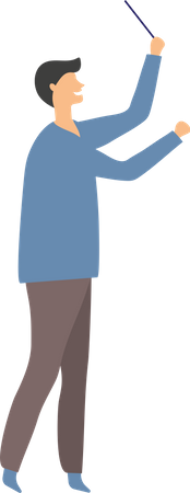 Male musician composing music  Illustration
