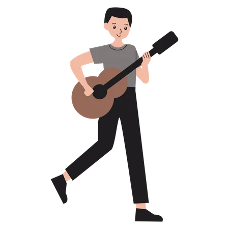 Male Musician playing guitar  Illustration