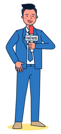 Male news reporter Illustration