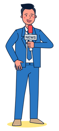 Male news reporter  Illustration