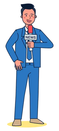 Male news reporter  Illustration