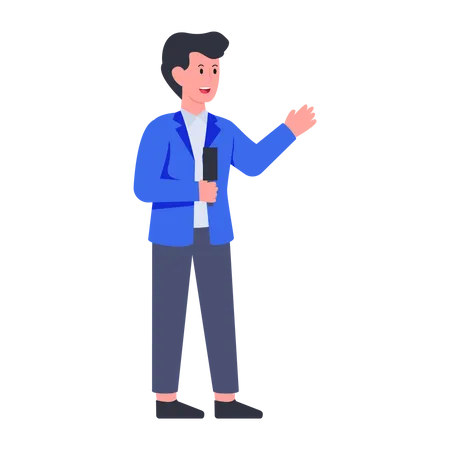 Male News Reporter  Illustration