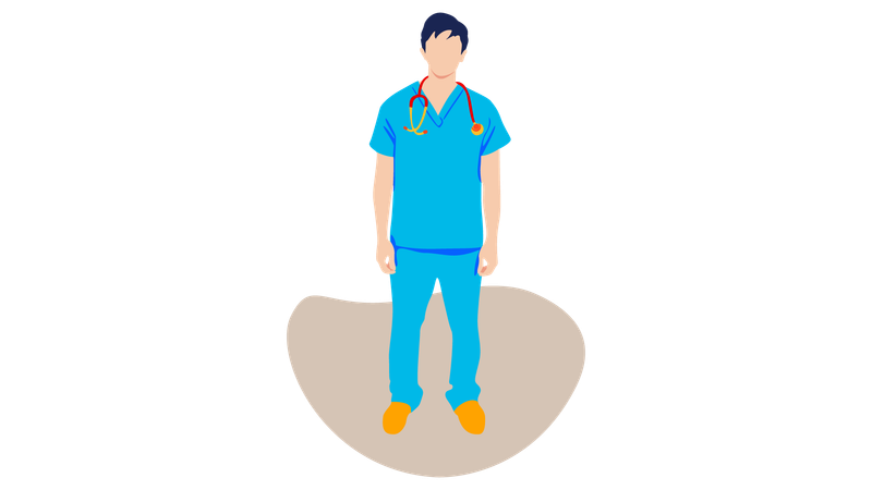 Male nurse giving standing pose  Illustration