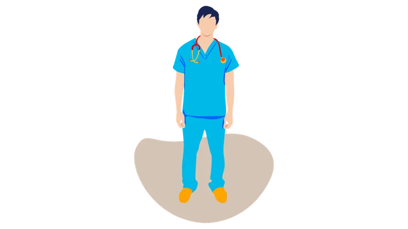 Male nurse giving standing pose  Illustration