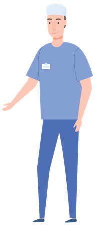 Male Nurse standing Illustration