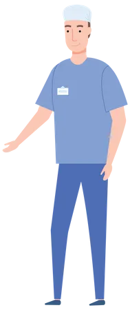 Male Nurse standing  Illustration