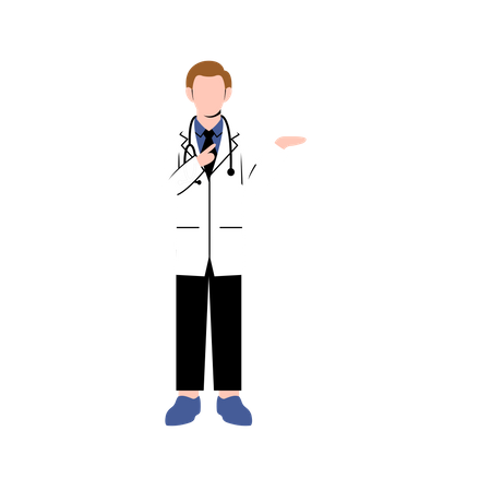 Male nurse standing  Illustration