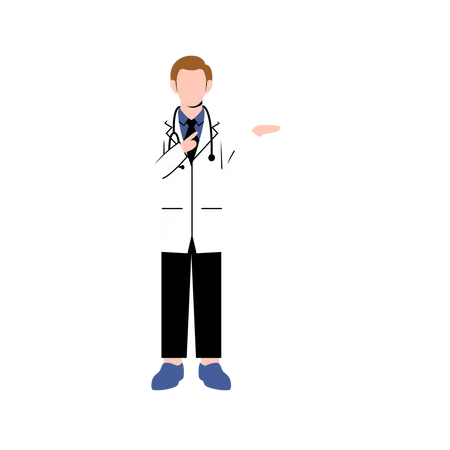 Male nurse standing  Illustration