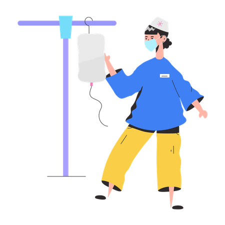 Male Nurse working at hospital  Illustration