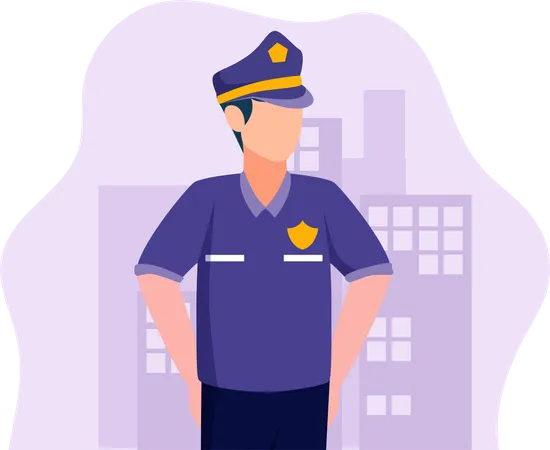 Male Officer  Illustration