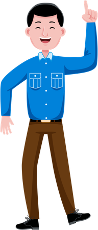 Male officer celebrating  Illustration