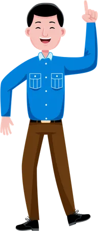 Male officer celebrating  Illustration