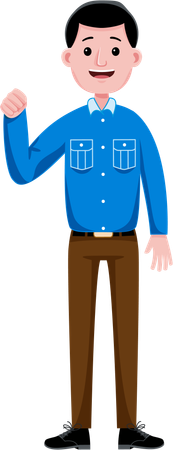 Male officer moving hand  Illustration