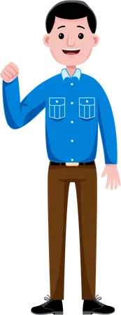 Male officer moving hand  Illustration