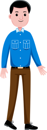 Male officer standing  Illustration