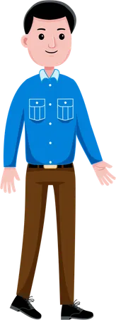 Male officer standing  Illustration