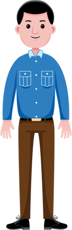 Male officer standing  Illustration