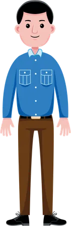 Male officer standing  Illustration