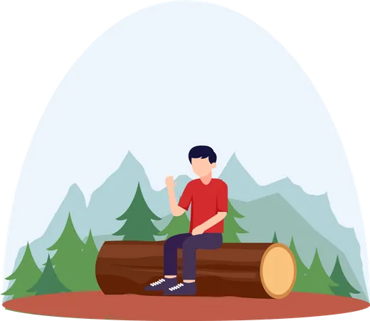 Male on vacation  Illustration