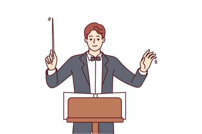 Male Orchestra Conductor  Illustration