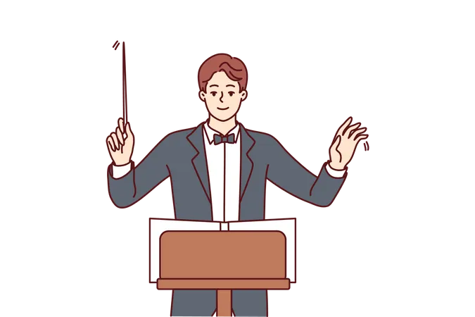 Male Orchestra Conductor  Illustration