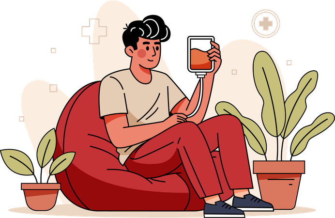 Male patient resting  Illustration