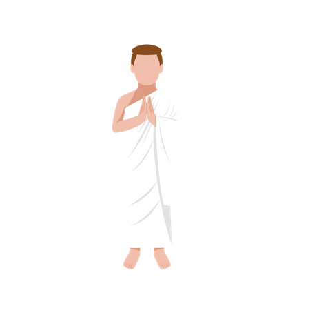 Pèlerin masculin Hajj priant namaz  Illustration