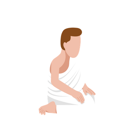 Pèlerin masculin Hajj priant namaz  Illustration