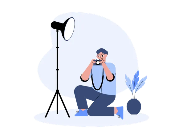 Male Photographer doing photoshoot  Illustration