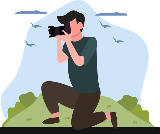 Male Photographer  Illustration