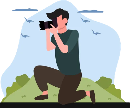 Male Photographer  Illustration