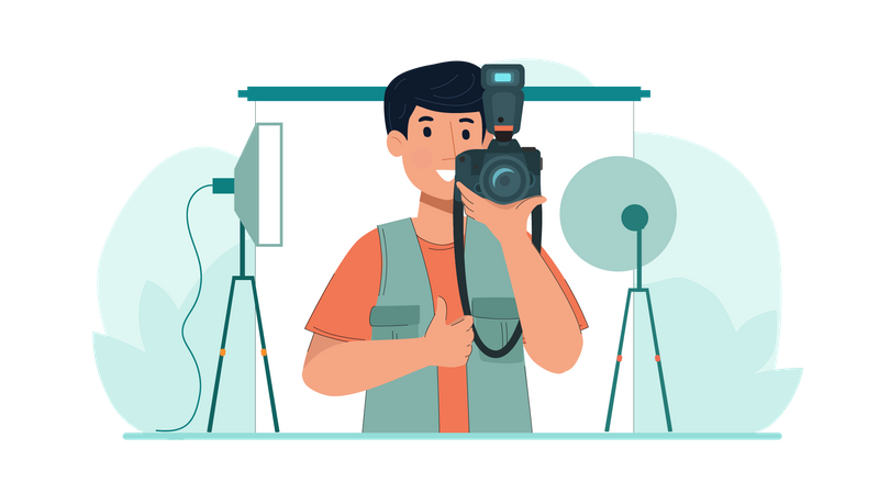 Male photographer  Illustration