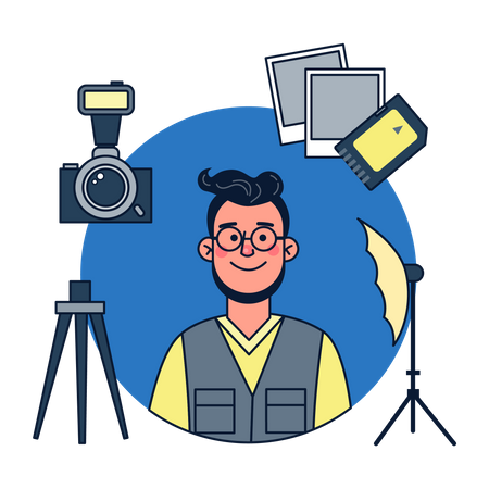 Male Photographer  Illustration