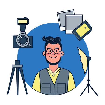 Male Photographer  Illustration